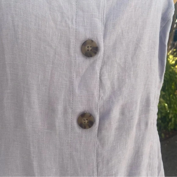 Madewell Button Front Linen MIDI Dress - Picture 8 of 9